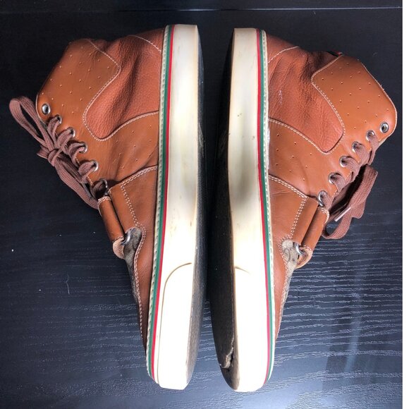 Gucci GG Canvas Leather High Top Sneakers – Brown Monogram – 245310 9.5G US 10.5 - Picture 7 of 11